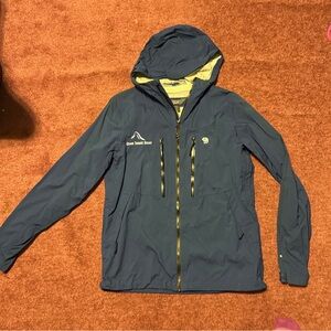 Blue Hooded Jacket with Logo